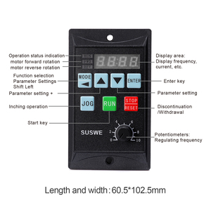 Convertidor de frecuencia simple de entrada monofásica de 750W Controlador de motor trifásico Unidad VFD - Product Image 3