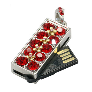 Strass Diamanten Halskette USB-Flash-Laufwerk Rotation Pen Drive Echte Kapazität 4G 8G 16GB Memory Stick Hochgeschwindigkeits-U-Flash-Disk - Product Image 5