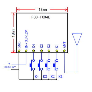433 MHz HF-Modul Drahtloser Daten sender und-empfänger 500m Maximale Leistung Zeit abmessungen Ausgangs eingangs stunden Herkunfts übertragungs rate - Product Image 5