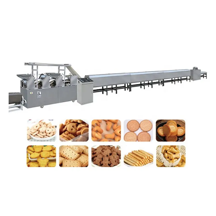 Küçük ölçekli bisküvi fırın ekipmanları 100 kg/saat dolum reçel çerezler bisküvi yapma makinesi dolu bisküvi kurabiye üretim hattı
