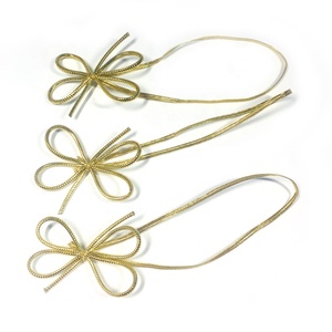 OKAY personalizado 1,5mm oro metálico cuerda elástica pre-tie arco elástico bucles elásticos con 2 bucles para decoración regalos, cajas, etiquetas - Product Image 3