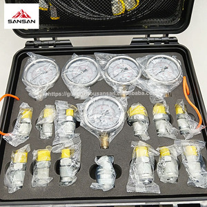 Bộ dụng cụ đo áp suất thủy lực 5 đồng hồ đo kèm đầu nối chữ T dùng cho máy xúc - Product Image 2