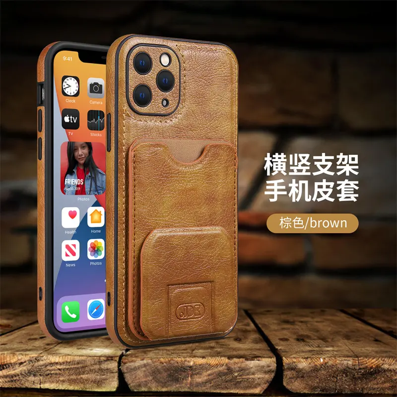 Luxury leather holder for iPhone14promax phone case for Apple 13pro Anti-fall 12 Card Pack 11 Business xs/xr coin Purse 14