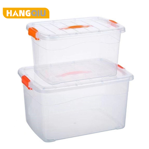 Caja de almacenamiento de plástico apilable, contenedor organizador con tapa duradera para uso doméstico