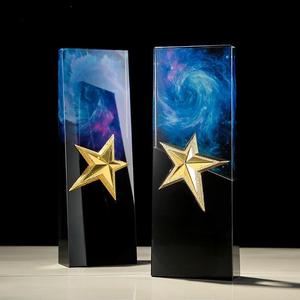 Kristal yaratıcı onur özel Logo renk baskılı yıldız ödülü Trophy madalya ödülleri iş hediye - Product Image 2