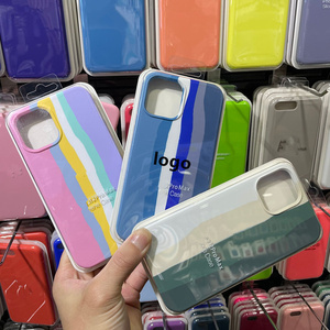 Gökkuşağı özel Logo mikrofiber iç Pc Tpu yumuşak kapak sıvı silikon telefon Iphone için kılıf 11 12 13 14 15 Pro Max artı - Product Image 2