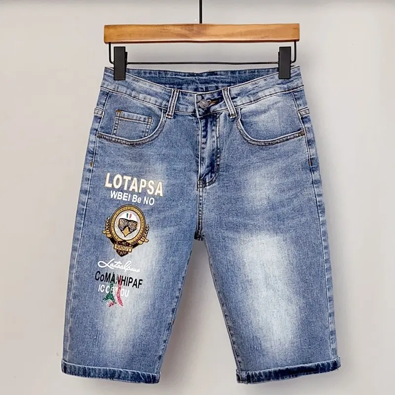 2024 boys' printed shorts factory wholesale summer men's jeans and shorts