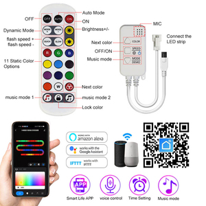 Смарт-WiFi симфонический светодиодный фонарь DC12V drevressable Dream Color RGBIC с ИК-пультом управления мобильным приложением - Product Image 3