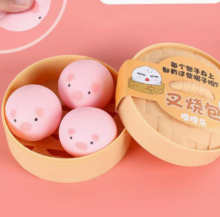 Pain de cochon rose 3 pièces avec cuiseur vapeur