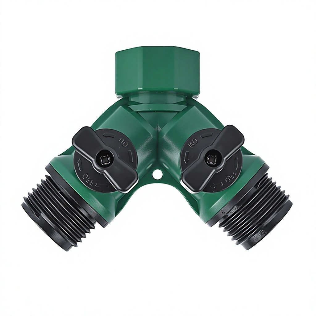 US-spec dual-port valve splitter green
