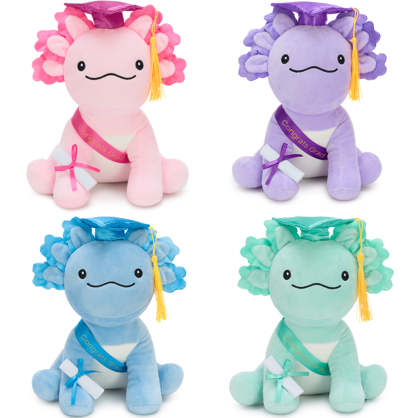 4 piezas de peluche de ajolote