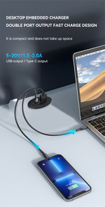 Enchufe USB de carga rápida de 30W, enchufe de carga tipo C de fácil instalación, integrado en el escritorio, soporte para sofá cama - Product Image 3