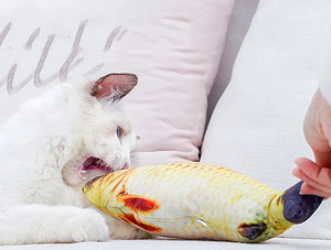 Qbellpet Pet Soft Plush 3D Fish Shape Cat Toy Regalos interactivos Fish Catnip Toys Simulación Fish Playing Toy para gatos proveedor - Product Image 3