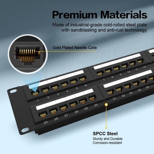 Precio de fábrica CAT6 RJ45 UTP Rack de 19 pulgadas 2U Panel de conexión de red 48 puertos con 110 conectores IDC perforados - Product Image 2