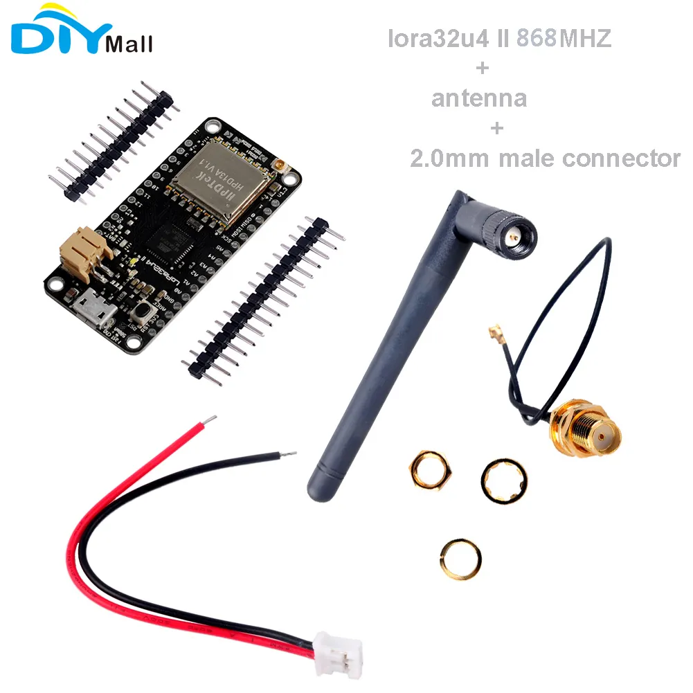 SX1276 Lora Module LiPo Atmega328 868MHZ 915MHzとAntenna Connector LoRa32u4 II Lora Packing Lot SensorためArduino