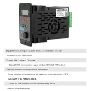 Controlador de motor sin escobillas de 220V CC de alta potencia con pantalla digital Controlador de velocidad de accionamiento Hall de alto voltaje - Product Image 4