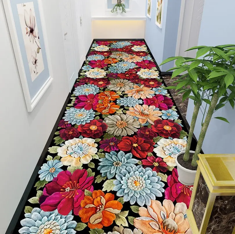 럭셔리 연회 복도 프로모션 호텔 깔개 사용자 정의 디자인 인쇄 러너 깔개 Alfombra 긴 카펫
