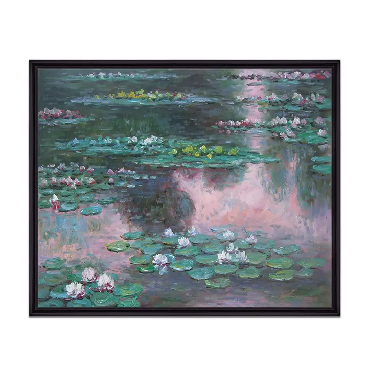 Decoración de arte para el hogar pintado a mano Monet impresionista lirios de agua flor pintura al óleo