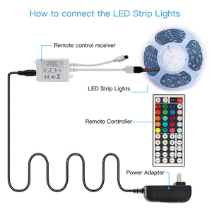 LED şerit ışık 10M 5M SMD RGB 5050 diyot led şerit şerit su geçirmez led bant ve uzaktan kumanda ile adaptörü - Product Image 2