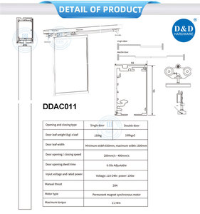 Operador de puerta corredera automática D & D HARDWARE Operador de puerta enrollable de puerta externa de estilo moderno - Product Image 2