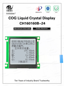 Directo de fábrica 160x160 Módulo LCD COG de matriz de puntos UC1698 Monocromo 160160 Pantalla gráfica Módulo LCD gráfico COG de nueva generación