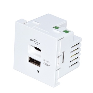 NEPCI 45型模块化USB插座双4.2A 5V USB充电器智能壁式电源插座2USB DC插座USB-17E-3-A/C - Product Image 4