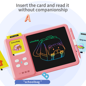 Nuovi giocattoli per l'apprendimento di leggere e scrivere schede flash parlanti con lavagna da disegno LCD doodle tablet reading machine per bambini - Product Image 2