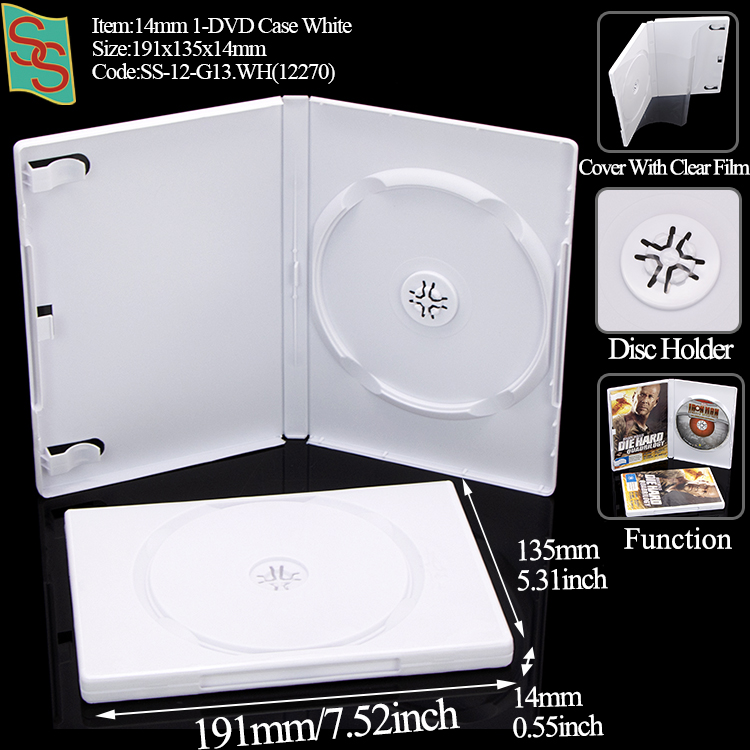 Boîtier 1-DVD 14 mm blanc G13