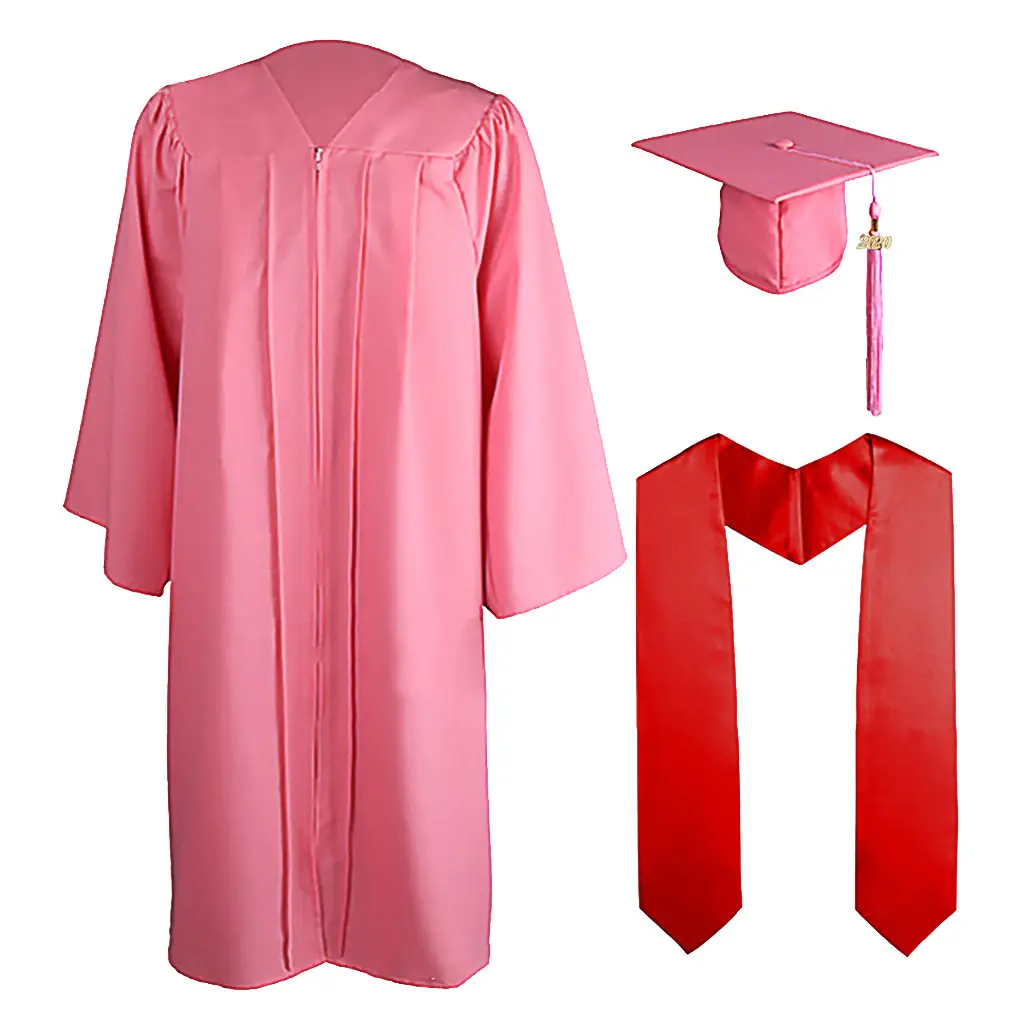2022 novo vestido de graduação preto adulto roupas de graduação com borlas