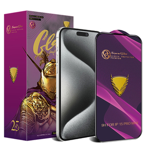 IPhone 16/16 için artı/16 Pro Max OG mor büyük kavisli anti-parmak izi 9H ESD yüksek kalite temperli cam ekran koruyucu - Product Image 1