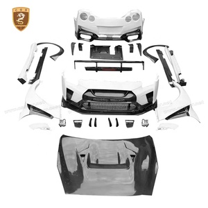 Estilo do carro Kit Corpo Vari para Nissan GTR R35 Car Bumper Assembly Saias Lado Spoiler Alta Capuz Fender Flares <span class=keywords><strong>Bodykit</strong></span> Largo - Product Image 1