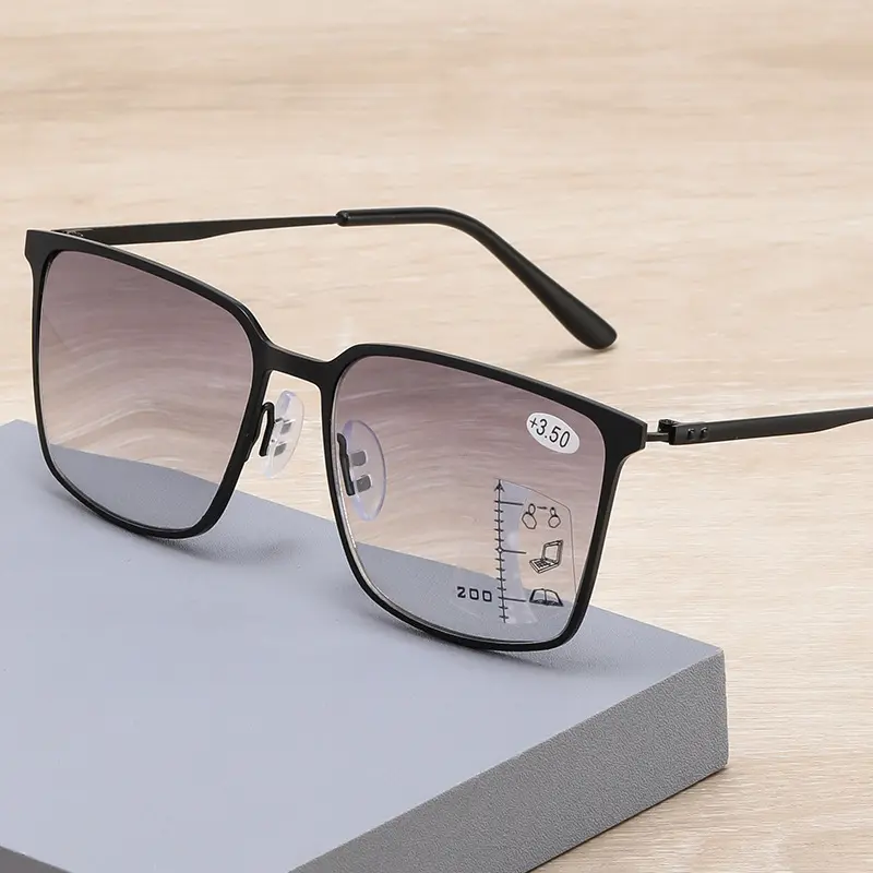 نظارات قراءة مربعة كبيرة الحجم مخصصة ، نظارات قراءة بعدسات متدرجة