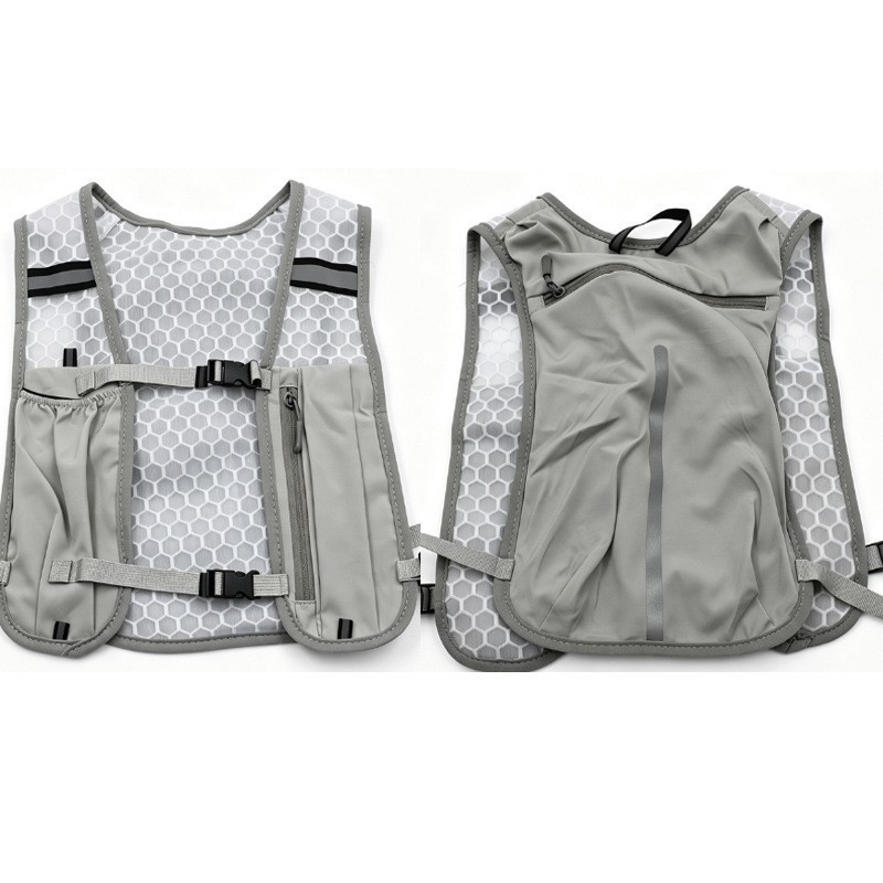 Gray sports vest storage bag - upgraded reflective features