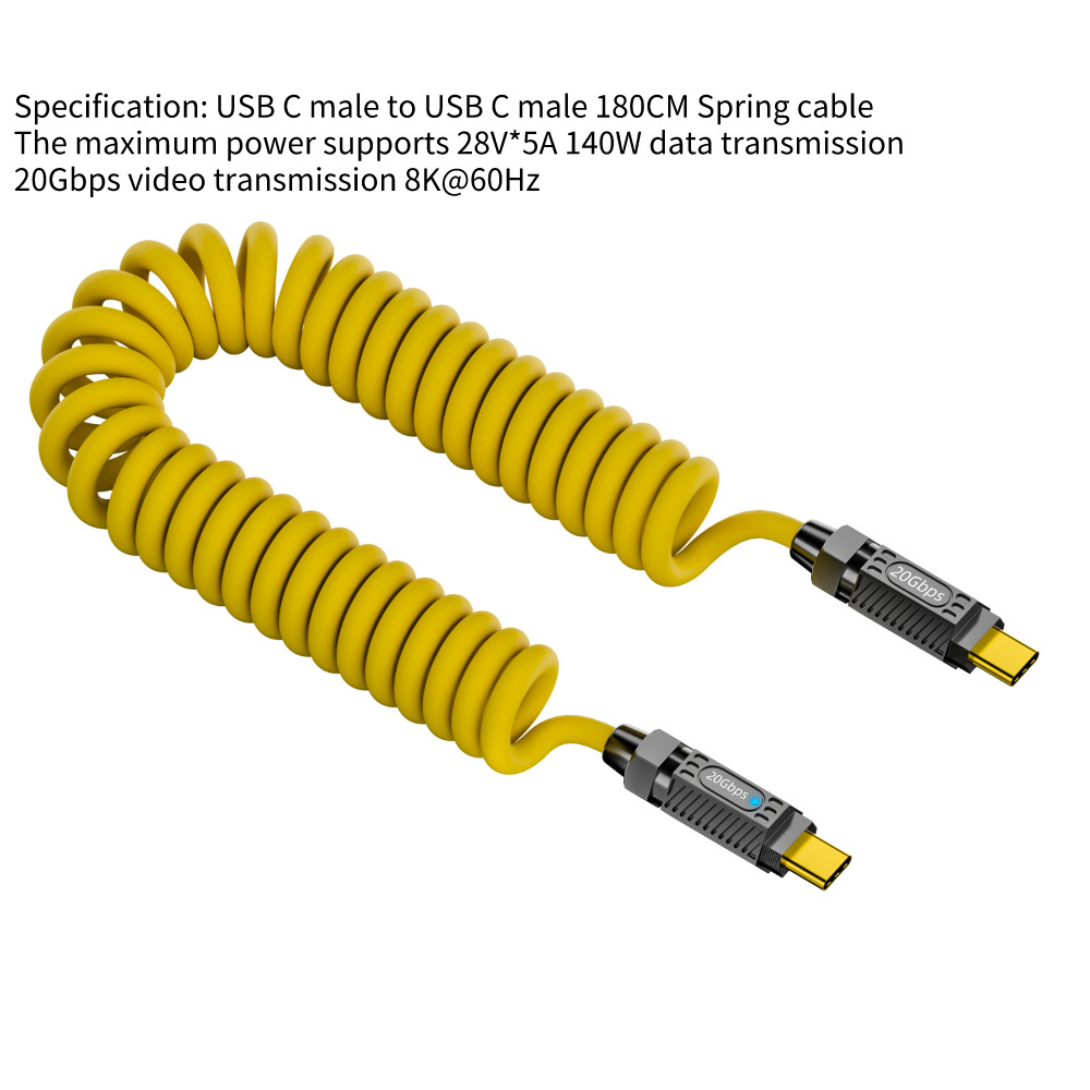 USB C Macho a Macho 20G 140W Amarillo