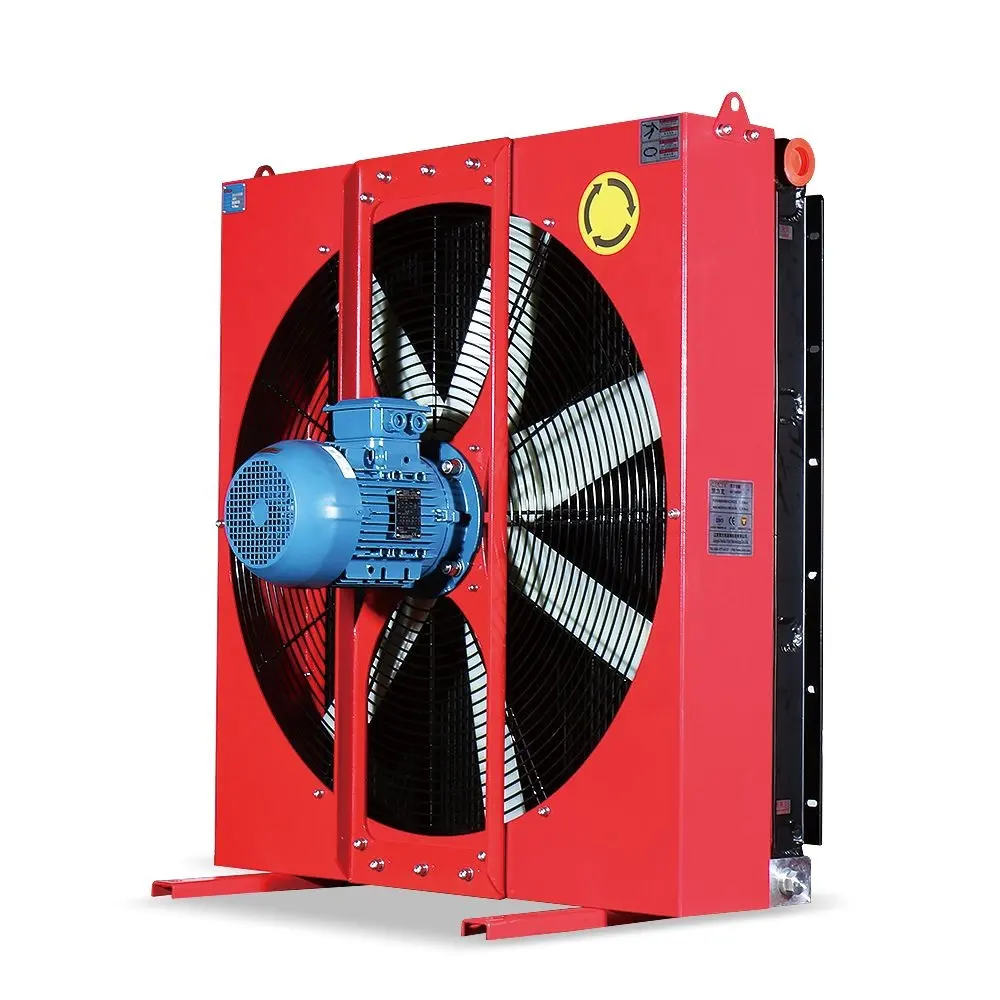 Fondi di vendita caldi AH0608T-CA radiatore olio idraulico con ventilatore elettrico aria dispositivo di raffreddamento a piastre-alette scambiatori di calore