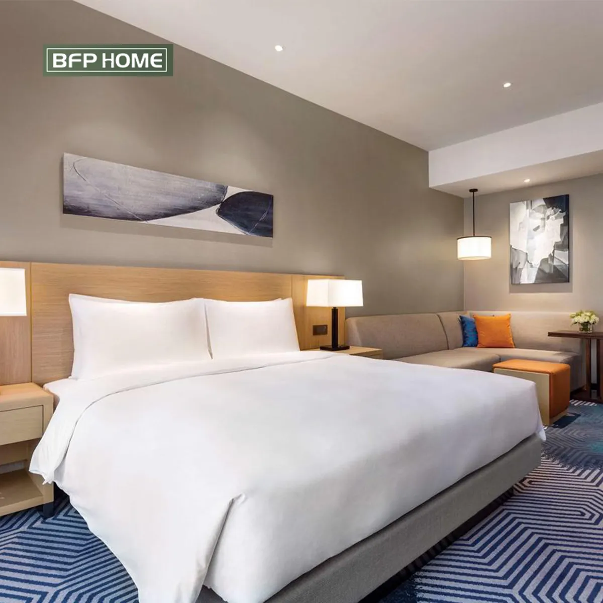 BFP Set Perabot Rumah Tangga Penjualan Laris untuk Kustomisasi Proyek Hotel Set Tempat Tidur Ukuran King Queen untuk Proyek Hotel