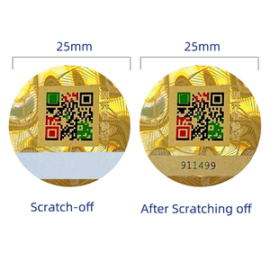 Anti-Counterfeit Label Gold Self-Adhesive Original <strong>Verification</strong> Security QR <strong>Code</strong> 3D Hologram Sticker with Unique Serial Number - Product Image 5