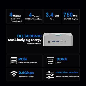 SIBOLANミニPCファクトリーダイレクトホスティングIntel 12 Gen N100 Wifi 6 Bt5.2 Win11米国プラグ付きホームオフィスデスクトップコンピュータ用 - Product Image 3
