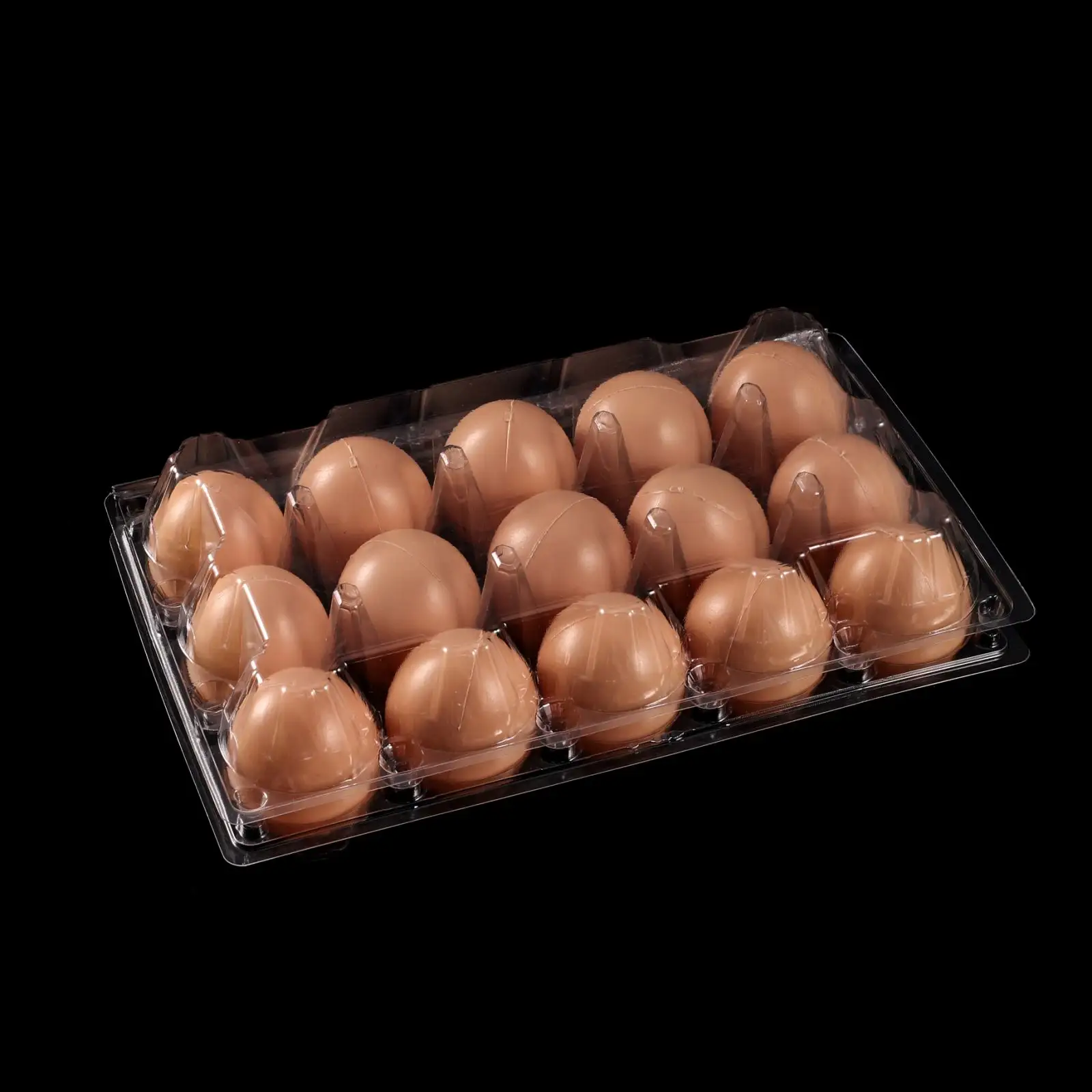 Plateau d'emballage d'œufs de poulet en plastique pet, 15 trous, carton blister en pvc transparent, à vendre