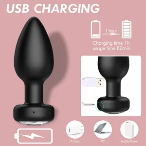 Portátil 10 velocidades Control remoto inalámbrico Juguete sexual masculino 18 + Adultos Anal Plug Vibrador Butt Plug Masajeador - Product Image 5