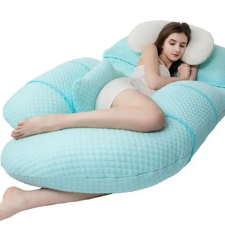 Big G-Shape Full Body Maternity Pillow With Cotton Pillowcase for Side Sleeping and Back Pain Relief