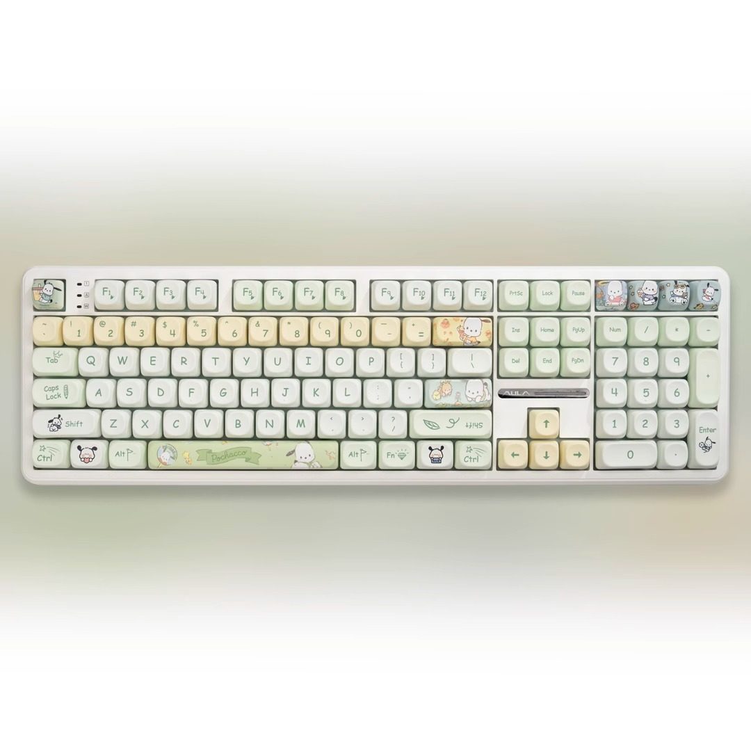 คีย์บอร์ด White-F108 + คีย์แคป M-OA Qiapa