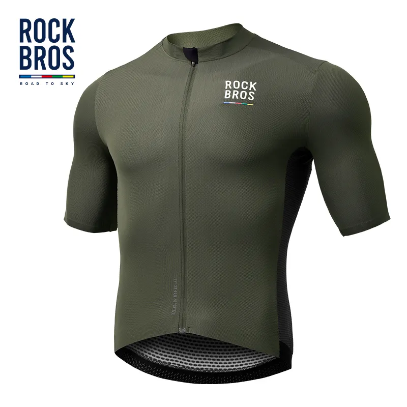 ROCKBROS ROAD TO SKY SERIES Men Short Sleeve Cycling jersey with 3 Back Pockets Cycling Clothing Mountain Bike Jersey