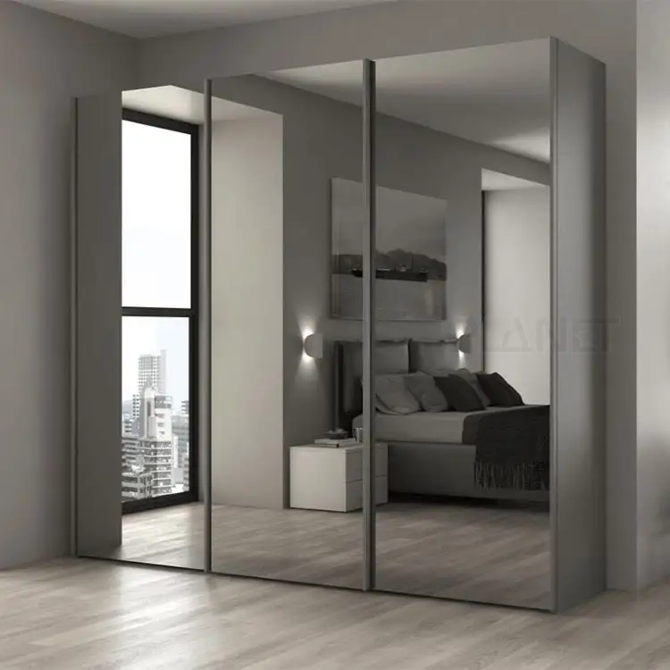 Planète construite en une seule fabrication de garde-robe à miroir coulissant pour chambre à coucher d'angle allemande