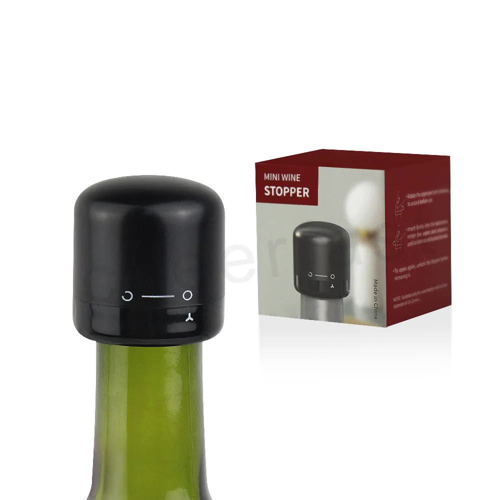 Good Idea Reusable Black Plastic Wine Stoppers Keep Red Wine Fresh For Wine Bottles Black Plastic Sealer Stopper