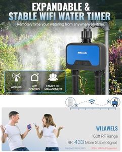 WiFi Sprinkler Timer 2 Zone 2 Prese Smart Garden Dose Timer Sistema di Irrigazione Automatica APP Controllo Modalità Nebbia Pioggia - Product Image 2