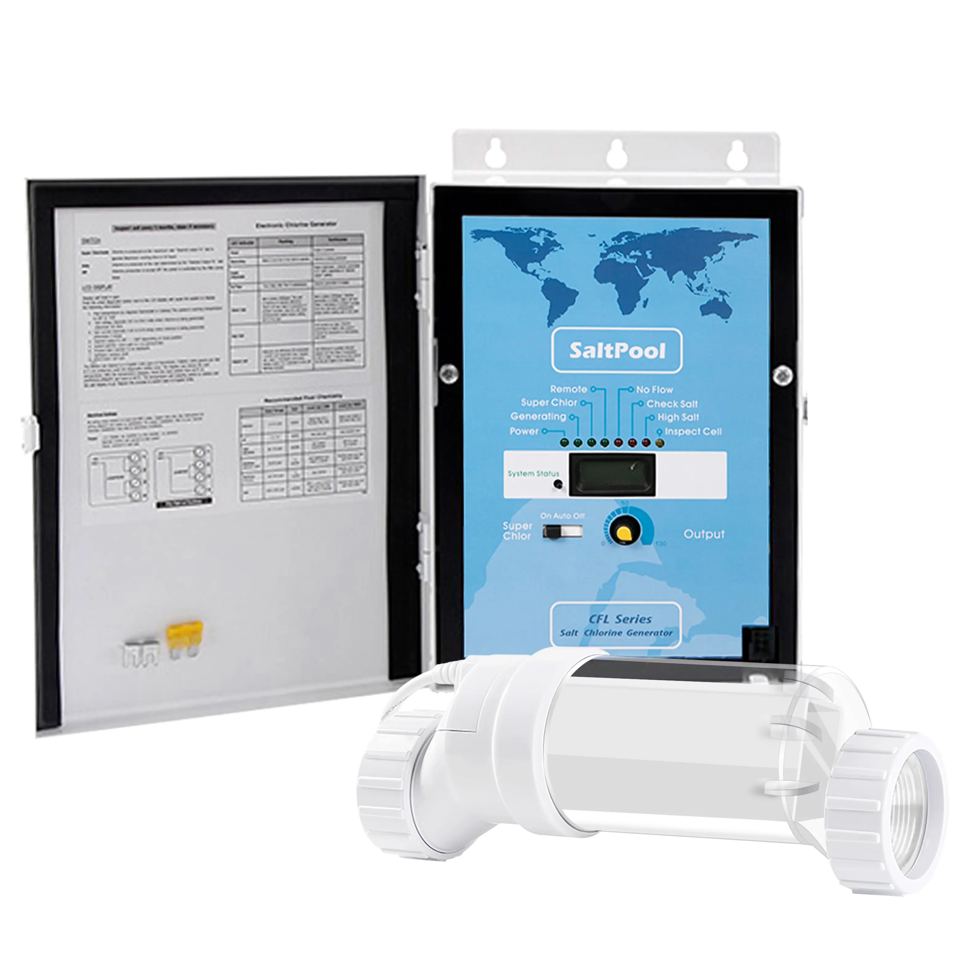 CFLH 20/30/40/60 grammi di cloro/ore generatore di cloratore di acqua salata per attrezzature per piscine