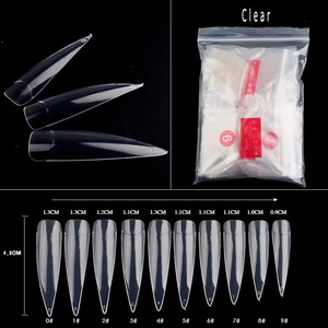 2025 New Long Stiletto Curve Nail <strong>Tips</strong> 10 Size in a Pack Nail Extension