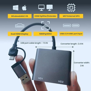 USB3.0双HDMI适配器，适用于苹果和视窗外部视频和显卡适配器，带显示功能，支持2台显示器 - Product Image 6