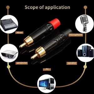 批发镀金RCA连接器RCA公插头适配器视频/音频线连接器音频影音插头Hifi RCA插头 - Product Image 6